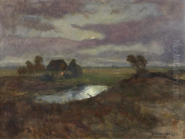 Mondaufgang Oil Painting by Otto Modersohn