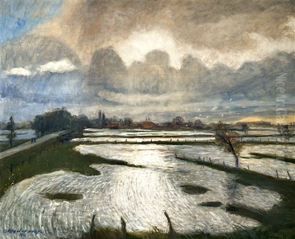 Uberschwemmung Oil Painting by Otto Modersohn