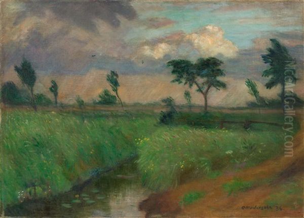 Abziehendes Gewitter Oil Painting by Otto Modersohn