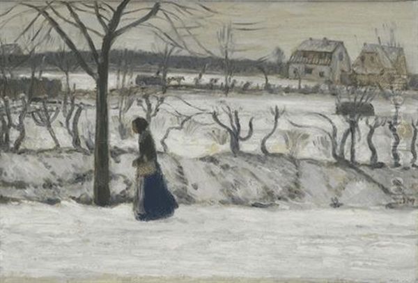 Wintertag Oil Painting by Otto Modersohn