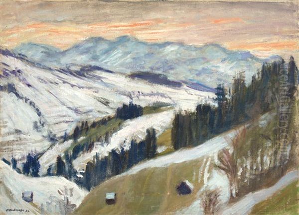 Der Gailenberg Im Winter Oil Painting by Otto Modersohn