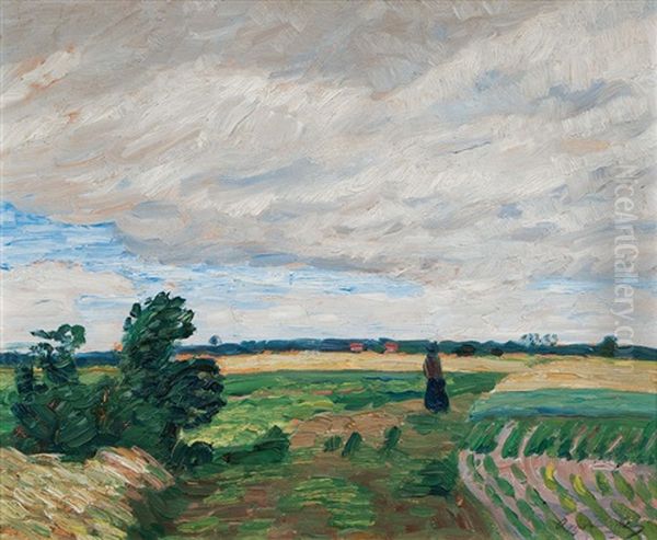 Landschaft Bei Worpswede Oil Painting by Otto Modersohn