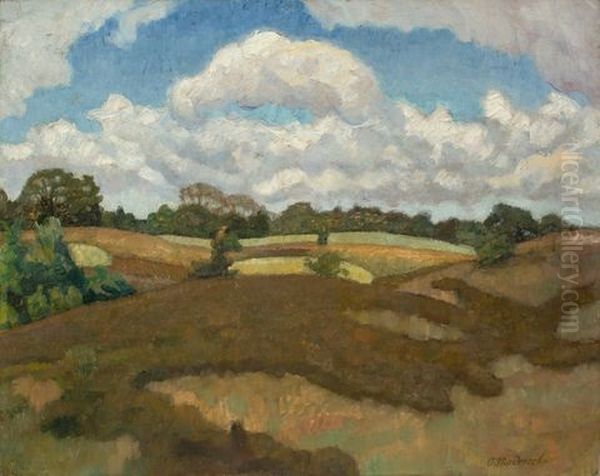 Heidelandschaft Mit Blick Auf Den Quelkhorner Berg Oil Painting by Otto Modersohn