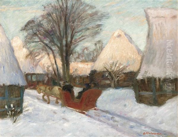 Winter Im Dorf Oil Painting by Otto Modersohn