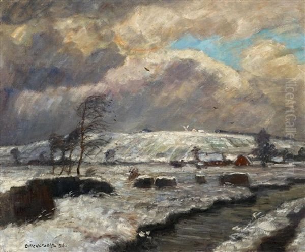 Winter (quelkhorner Berg) Oil Painting by Otto Modersohn