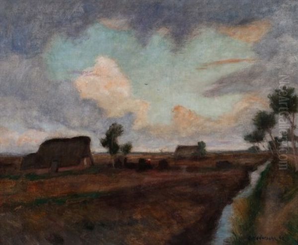 Moorlandschaft (luft Wie Einsames Moor) Oil Painting by Otto Modersohn