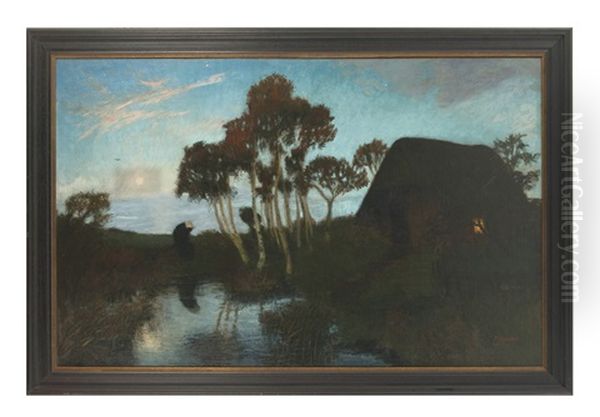 Dammerung Oil Painting by Otto Modersohn