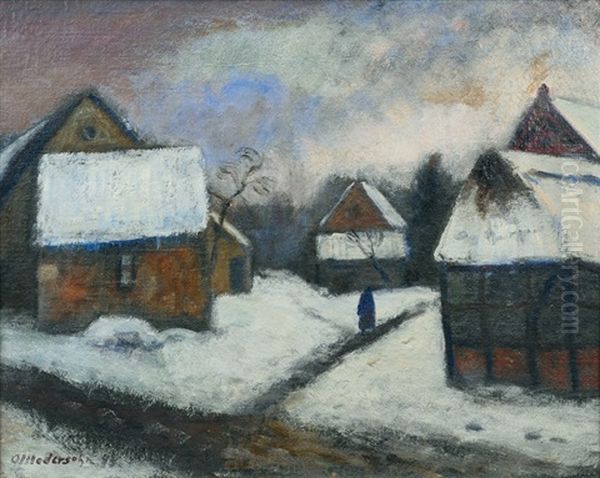 Winter Landscape Near Norden Oil Painting by Otto Modersohn