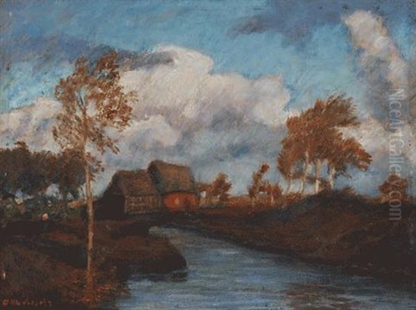 Hutten Im Moor Oil Painting by Otto Modersohn