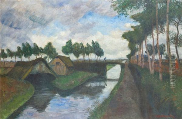 Am Rautendorfer Schiffgraben Oil Painting by Otto Modersohn