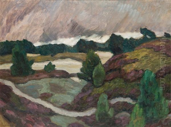 Unwetter Uber Der Surheide Oil Painting by Otto Modersohn