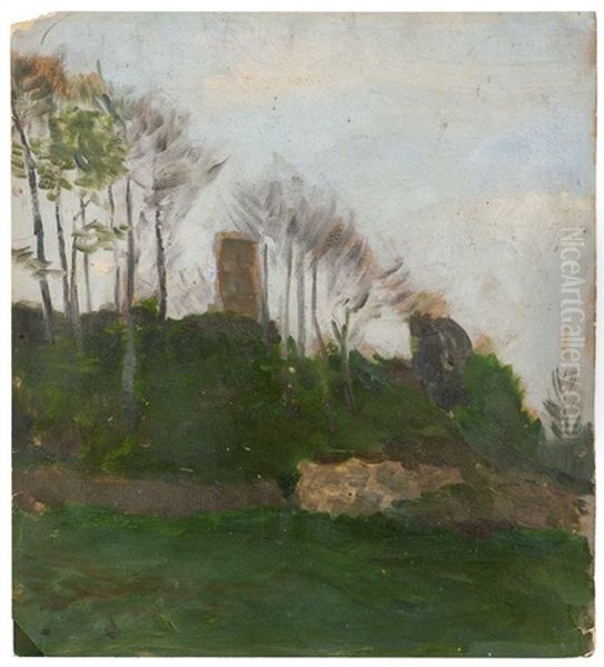 Burgruine Von Tecklenburg Oil Painting by Otto Modersohn