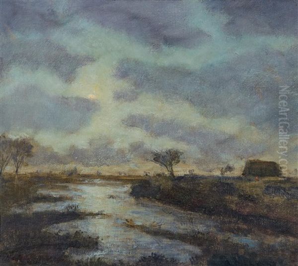 Abendlandschaft Oil Painting by Otto Modersohn