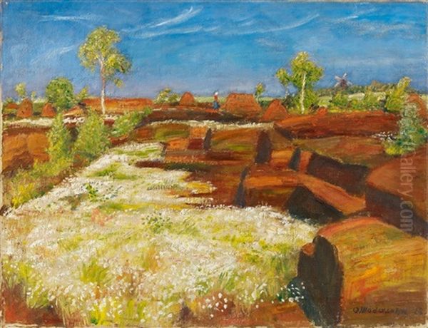 Fruhling Im Quelkhorner Moor Oil Painting by Otto Modersohn