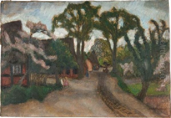 Dorfstrase (am Dobben) In Fischerhude Oil Painting by Otto Modersohn