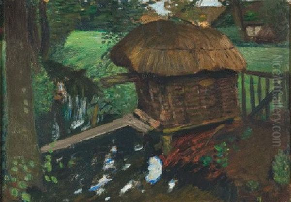 Entenhaus In Fischerhude Oil Painting by Otto Modersohn