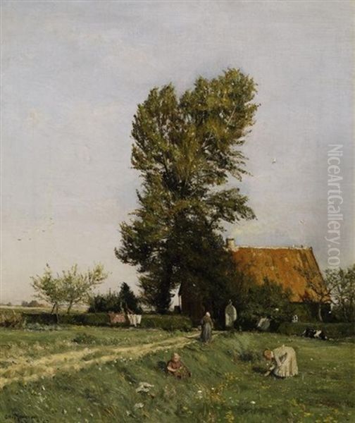 Sonniger Herbsttag (munster - Das Haus Des Milchmanns) Oil Painting by Otto Modersohn