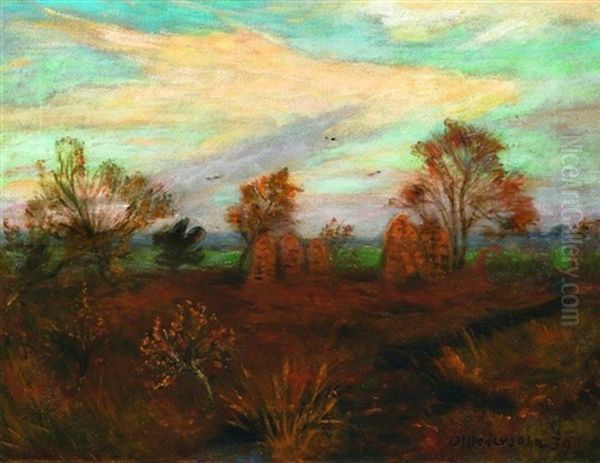 Herbstlandschaft Oil Painting by Otto Modersohn