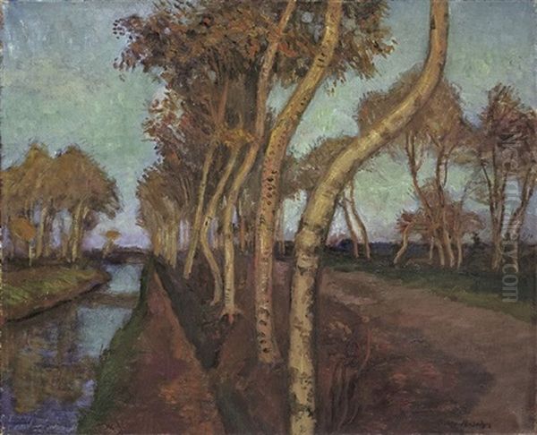 Moordamm Im Herbst Oil Painting by Otto Modersohn