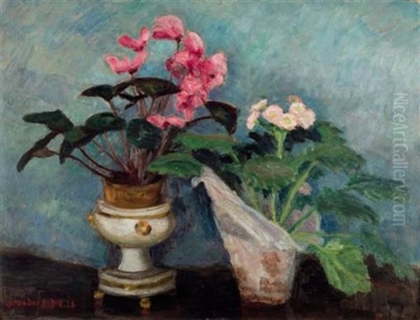 Blumenstilleben Oil Painting by Otto Modersohn