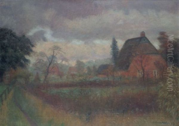 Herbstliche Garten (bei Lehrer Baden) Oil Painting by Otto Modersohn