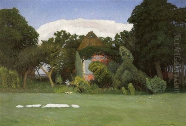 Bauerngarten In Weyerdeelen Oil Painting by Otto Modersohn