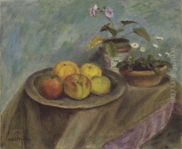 Apfel Mit Marienblumchen Oil Painting by Otto Modersohn