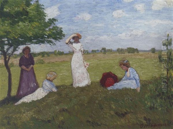 Familie Modersohn-breling by Otto Modersohn