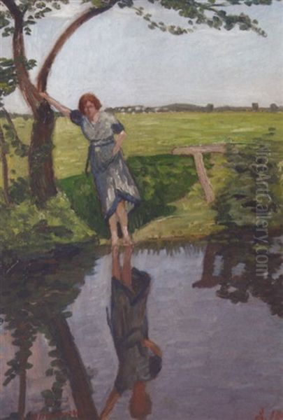 Louise Modersohn-breling Oil Painting by Otto Modersohn