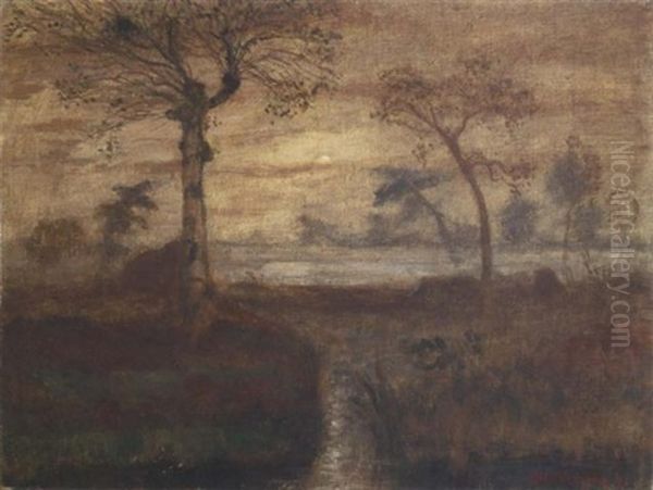 Herbstlandschaft Oil Painting by Otto Modersohn