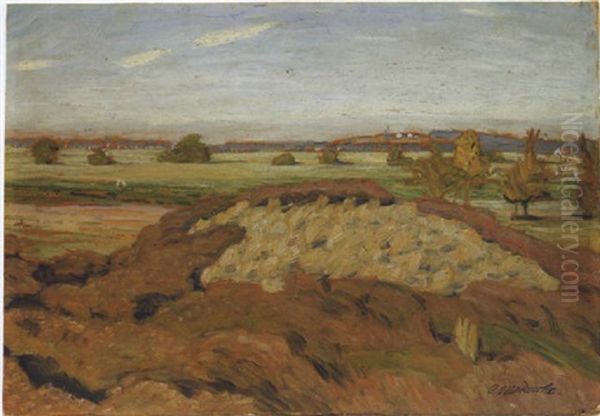 Heide-und Wiesenlandschaft Oil Painting by Otto Modersohn