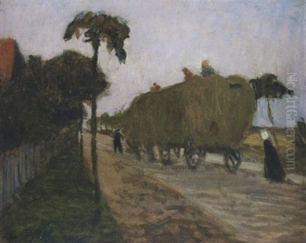 Erntewagen In Worpswede Oil Painting by Otto Modersohn