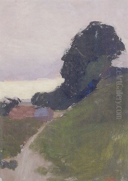 Baun Am Hang Oil Painting by Otto Modersohn