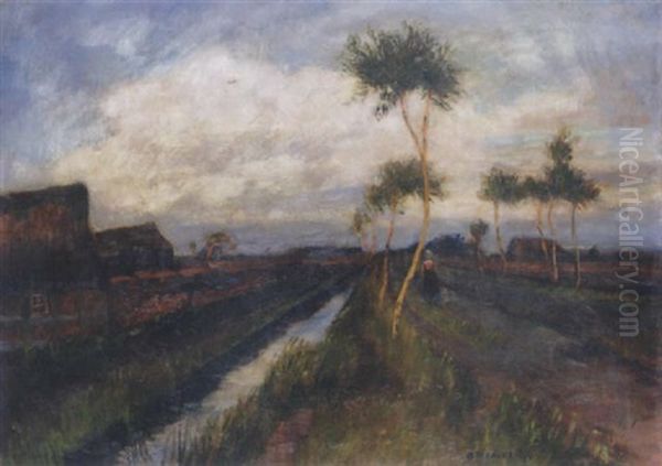 Landschaft Im Abendlicht Oil Painting by Otto Modersohn