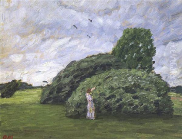 Busche Im Wind Oil Painting by Otto Modersohn