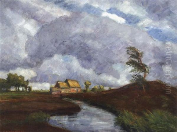 Sturmischer Tag Im Teufelsmoor Oil Painting by Otto Modersohn