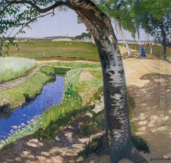 Sommerliche Moorlandschaft Bei Worpswede Oil Painting by Otto Modersohn