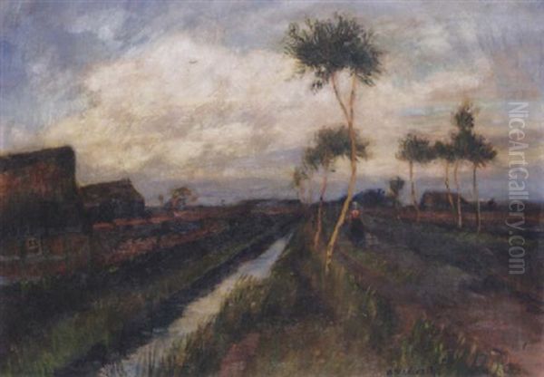 Landschaft Im Abendlicht Oil Painting by Otto Modersohn