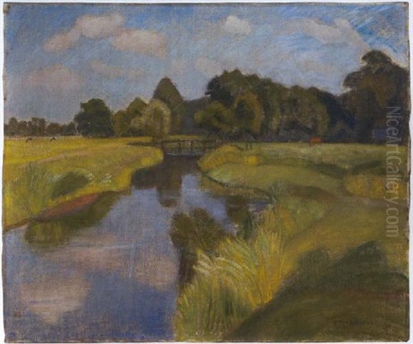 Wummelandschaft Bei Fischerhude Oil Painting by Otto Modersohn