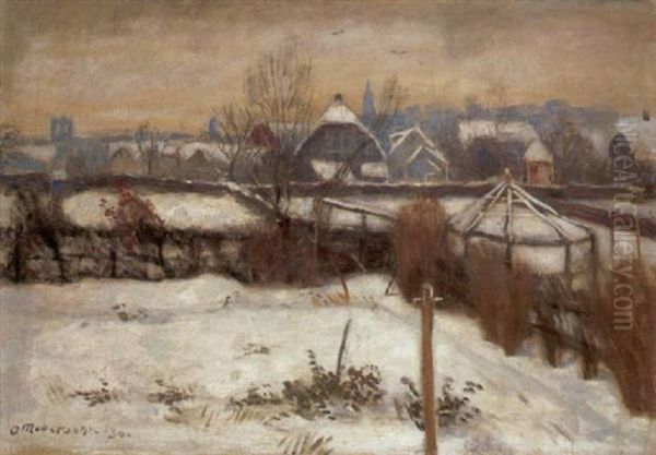 Winterlicher Garten Der Eltern In Munster Oil Painting by Otto Modersohn