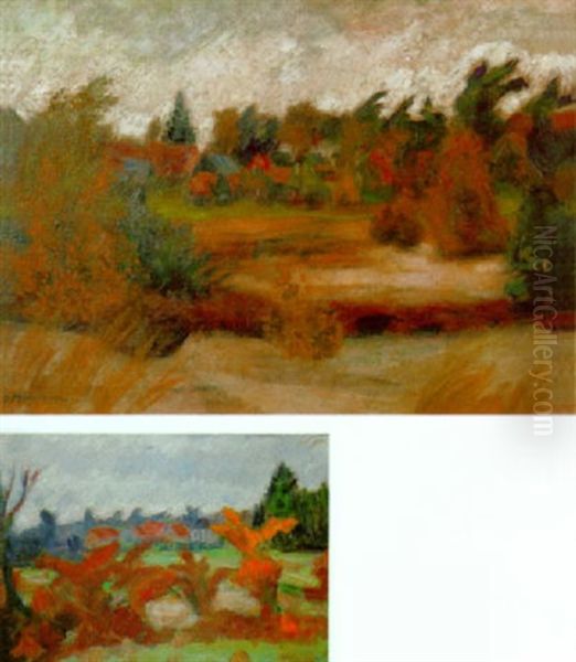 Herbstlandschaft Oil Painting by Otto Modersohn