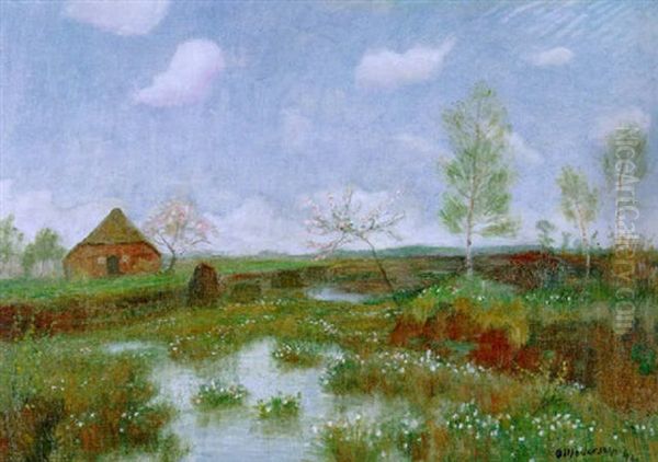 Hutte Im Moor Oil Painting by Otto Modersohn