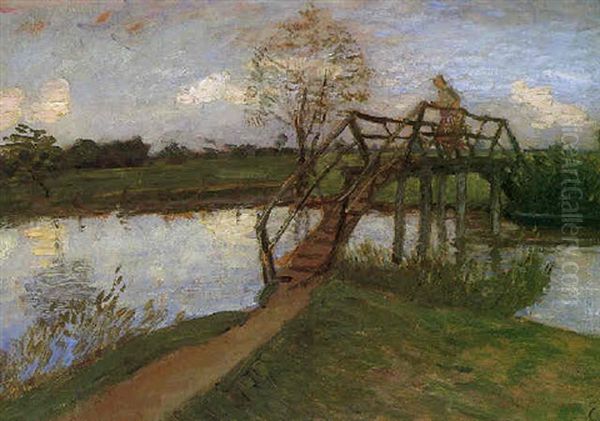 Wummesteg In Fischerhude Oil Painting by Otto Modersohn