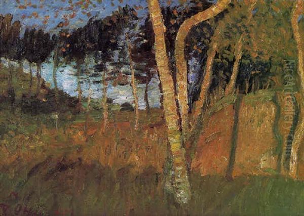 Birken In Der Herbstsonne Oil Painting by Otto Modersohn