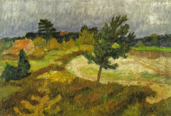 Sturmischer Tag In Der Surheide Oil Painting by Otto Modersohn