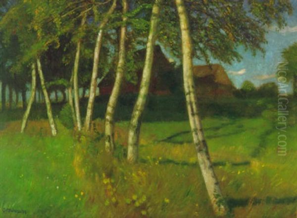 Sommertag Oil Painting by Otto Modersohn