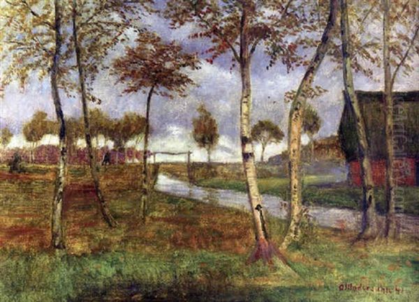 Herbst Am Moorgraben Oil Painting by Otto Modersohn