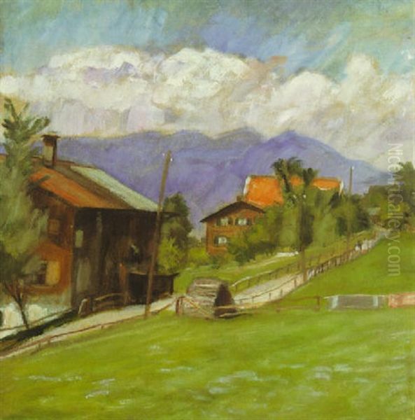 Dorfstrase Im Allgau Oil Painting by Otto Modersohn