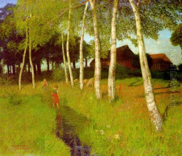 Sommertag (weyermoor) Oil Painting by Otto Modersohn