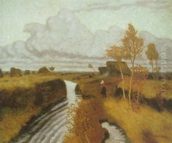 Sturm Im Moor Oil Painting by Otto Modersohn